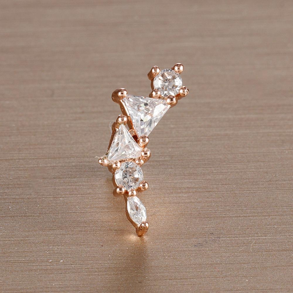 1PC 6 Styles Stainless Steel Mini Zircon Cartilage Piercing Stud Earring For Women Helix Tragus Piercing Women's Body Jewelry