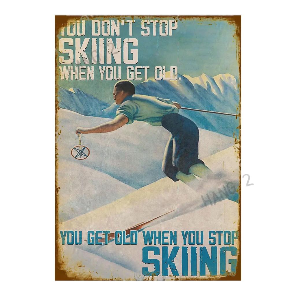 Ski Lift Loading and Unloading Wear-resistant Metal Signs Ski Loading and Unloading Area Wall Decoration Metal Signs 8x12 Inc