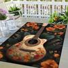 1pc Guitar Pattern Area Rug Soft Flannel Floor Mat for Living Room, Bedroom and Carpet, Sofa Coffee Table Floor Mat, Machine Washable