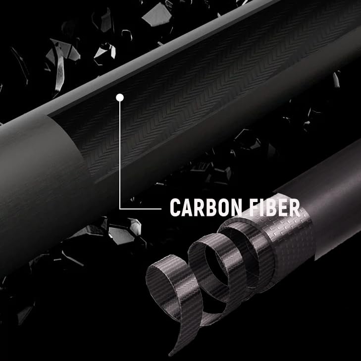 KHEALING Billiard Cue Carbon Playcue with Pig Skin Head and Resin Made of 700 Carbon Suitable for Black Eight and Black Nine Includes Storage Case 1/2