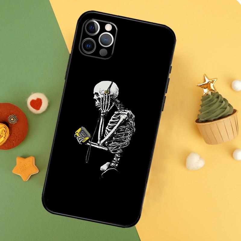 

Aesthetics Skeleton Phone Case For iPhone 17 17Air 16 15 14 13 11 12 Pro Max 12 13 Mini 16E Shockproof Cover iPhone 13 mini