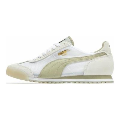 Roma Og T Translucent Comfortable Sports Shock Absorption Wear-Resistant Low-Top Lifestyle Casual Shoes Unisex Sneaker White Green 390666-03