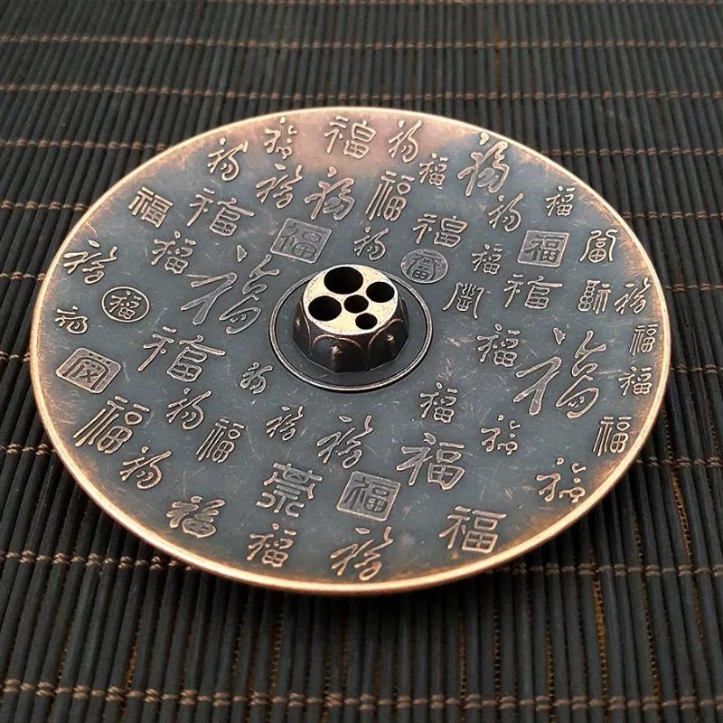 Lucky Incense Tray Antique Chinese StyleThread Incense Holder Coil Incense Burner Indoor Sandalwood Stove
