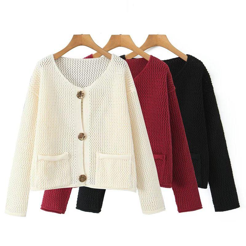 Za Export New Arrival Women's Clothing ZR Fashion Style French Fashion All-Match Minimalist Thick Needle Cardigan Outwear 5802111