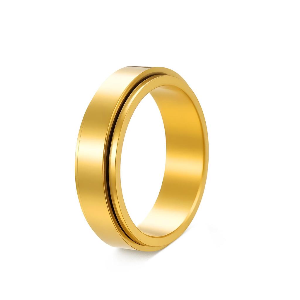 Xiyin Titanium Steel Zirconia Diamond Rotating Couple Rings Set - 7 Pieces