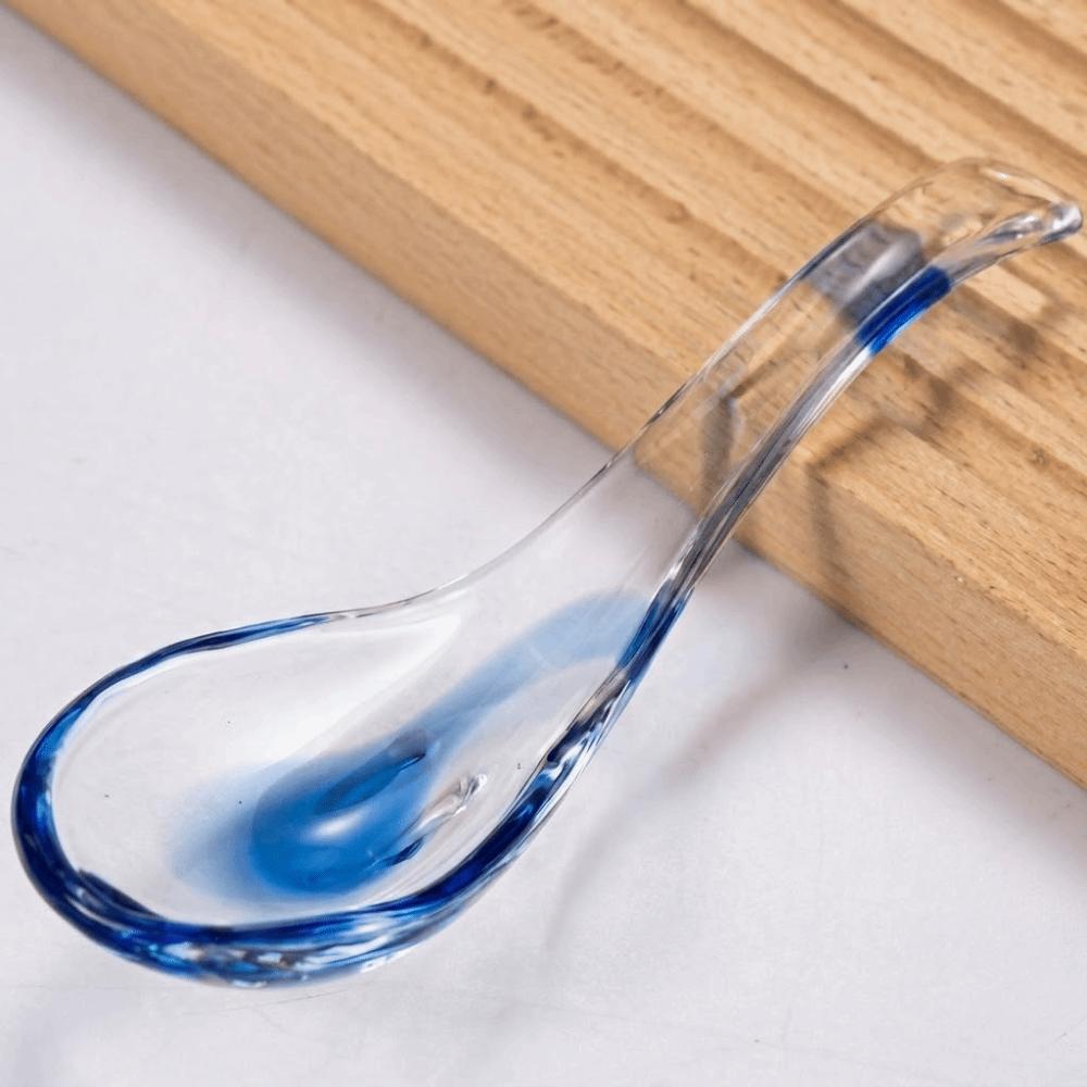 Colorful Crystal Glass Spoon Exquisite Serving Spoons Easy To Clean Condiment Spoons Restaurant