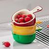 Cesta Escurridora Doble Capa con Estructura de Diseño de Bloqueo Colador Drenaje Fácil Compacto Colador de Frutas para Arándanos Uvas Tomates Cherry
