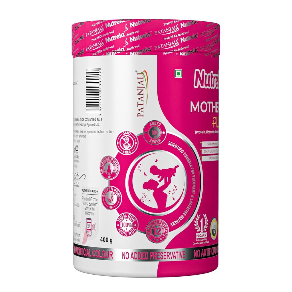 Nutrela Mother's Plus Protein Supplement 400g Packung | Hoher Protein- & Ballaststoffgehalt für Schwangerschaft und Stillzeit