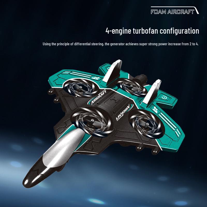 Remote Control Four-Axis Foam Model Aircraft with Stunt Capabilities