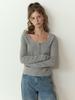 Liel Sherry Button U T-Shirt (Gray)