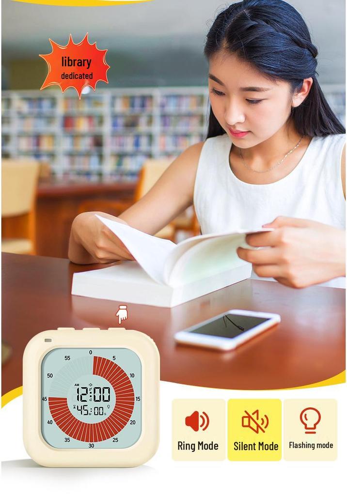 Bestselling Student Self-Discipline Visual Timer with Clock Alarm