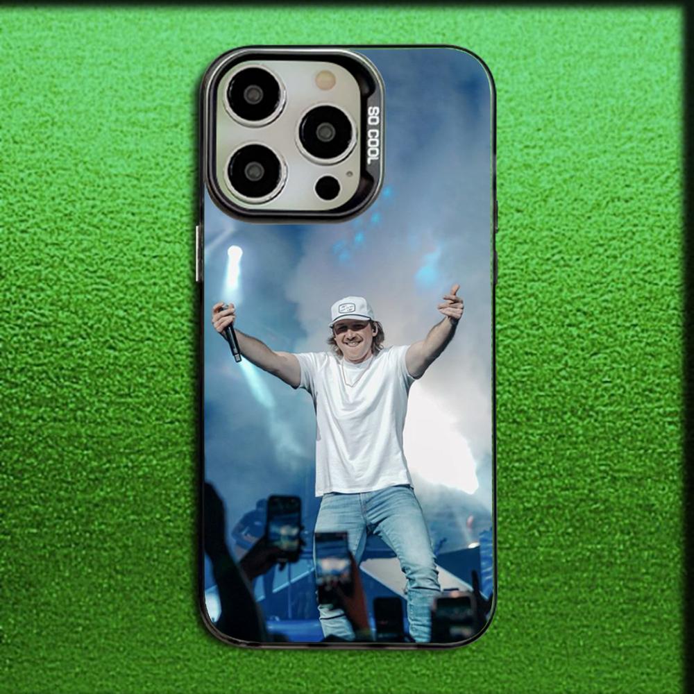 

Singer M-Morgan Wallen Phone Case For iPhone 16,15,14,13,12,11,Mini,Pro,MAX Gray Matte Silicone Black Cover iPhone14Pro