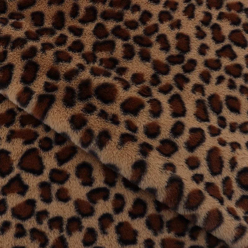 800g Leopard Print Rabbit Fur Fabric: Blanket, Toy, Pillow, Homewear, Kids' Wear, Coat, Hat.