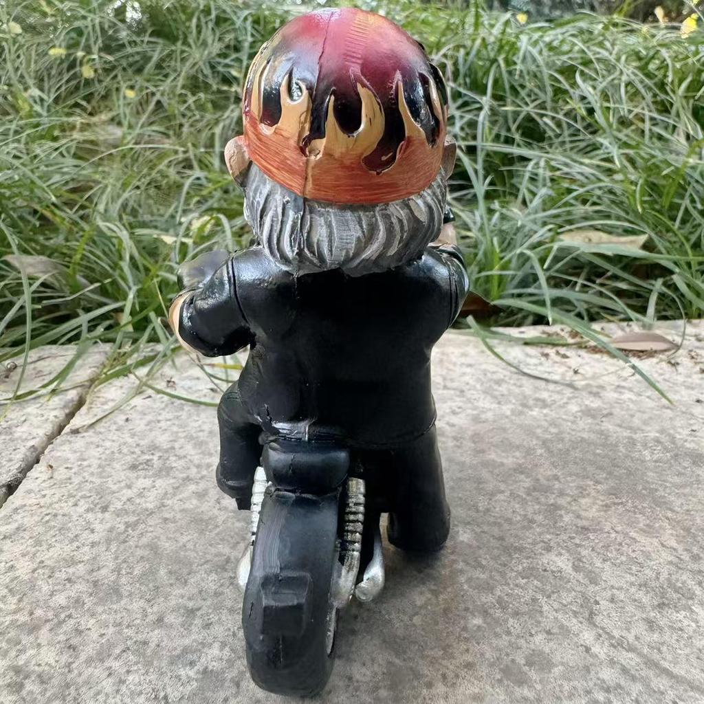 Mittelfinger Motorrad Zwerg Figur - Garten & Büro Dekoration