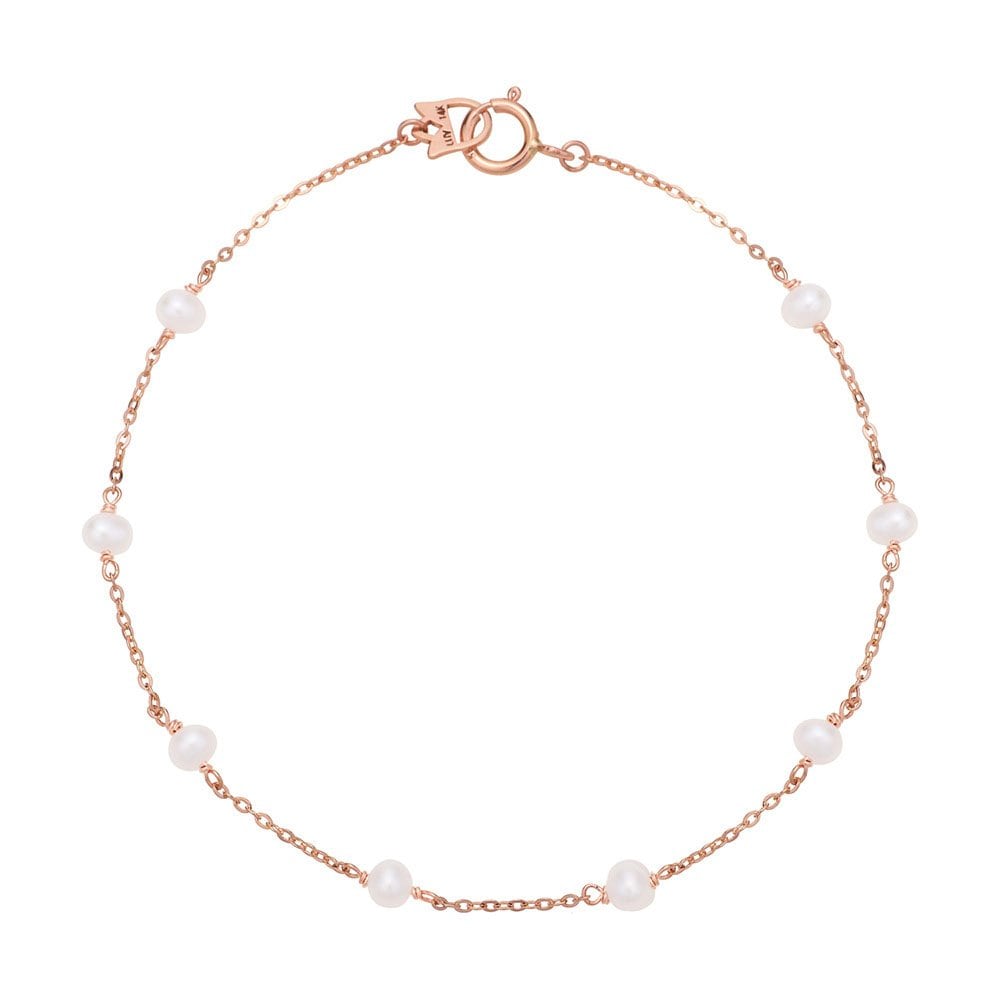 14K Gold Bracelet Chain TL2 Pearl