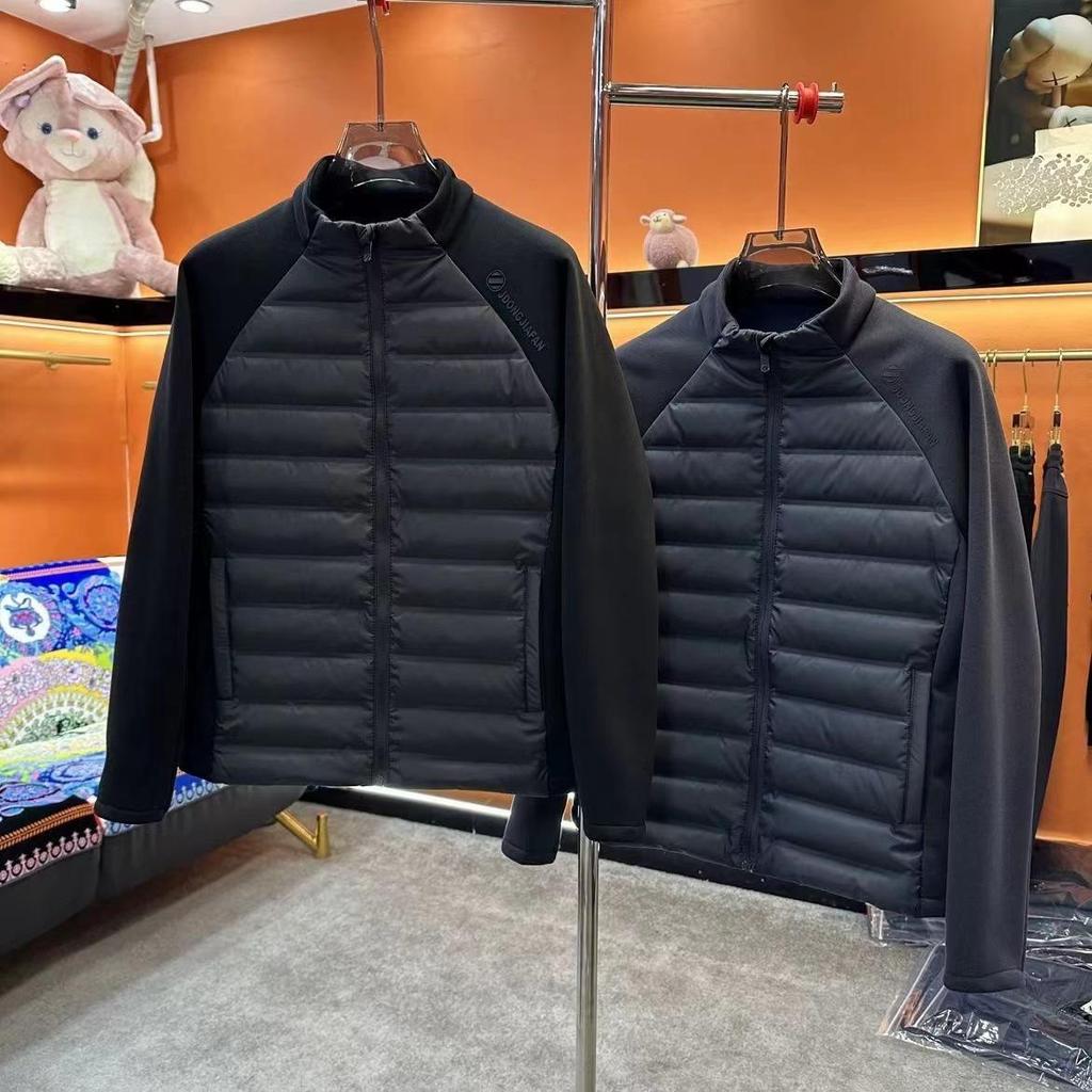 Winterjacke 2023 für Herren mit Patchwork-Design, Stehkragen, leichtem Material und Daunen – lässig und stylisch