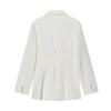 European American Style Fashion Suit: Buckle Decor Jacket & Straight-Leg Pants Two-Piece Slim Fit Set for Women
