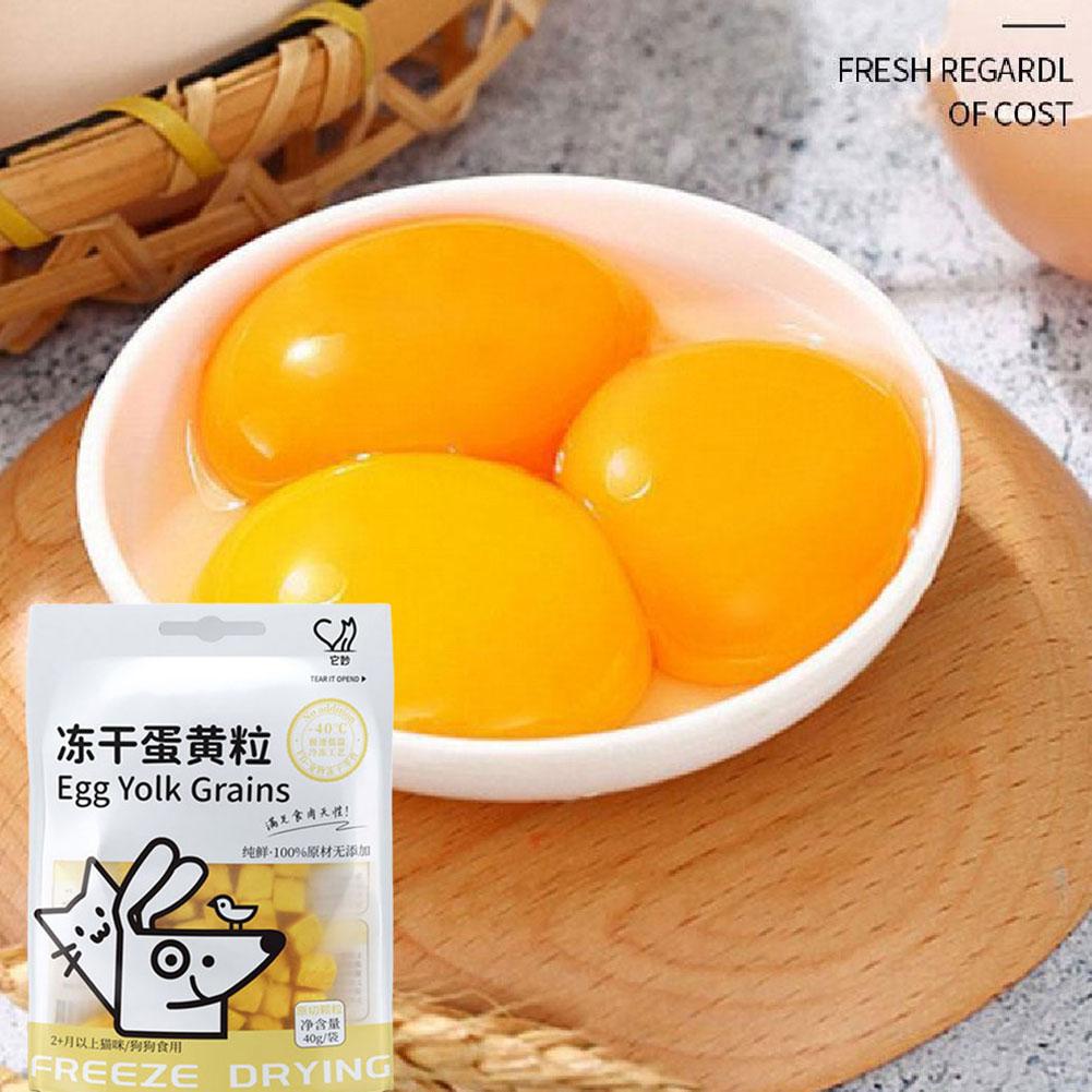 40g Freeze Dried Egg Yolk Granules Beautify Smoothing Hair Pet Safe Freeze-dried Snacks Food Ca M9Q8