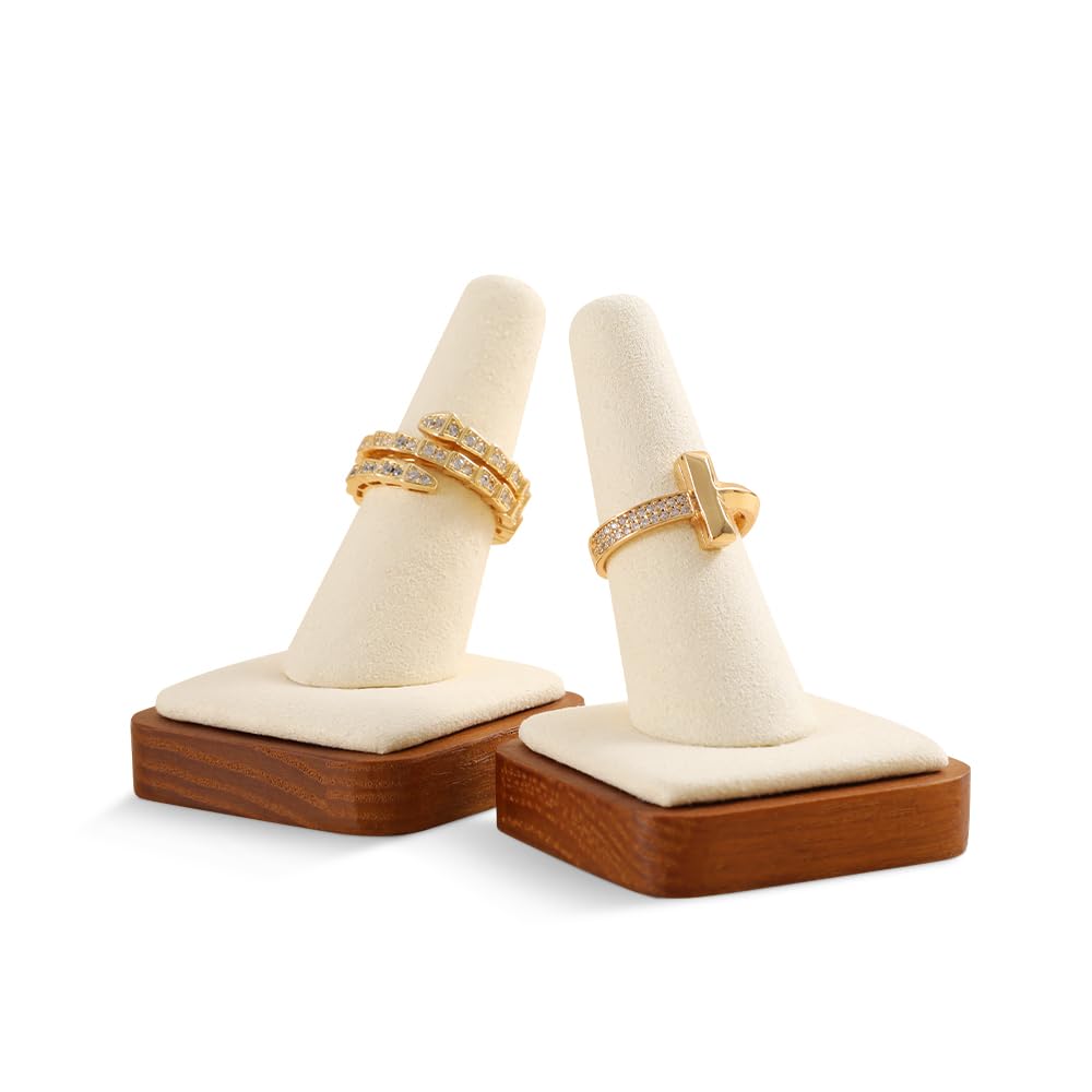 Yinbeini Ring Display Stand, Wooden Jewelry Display Stand, Ring Stand