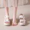 Sports sandals women's summer new versatile thick-soled heightening small Velcro muffin beach sandals