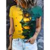Stylish Simple Animal Short Sleeve Printed Top Comfortable T-Shirts Women’s