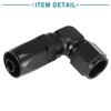 ACROPIX Fuel Line Hose End Fitting Female Swivel Coupler Hose Union Aluminum Alloy 90 Degree AN8 Black 1pcs