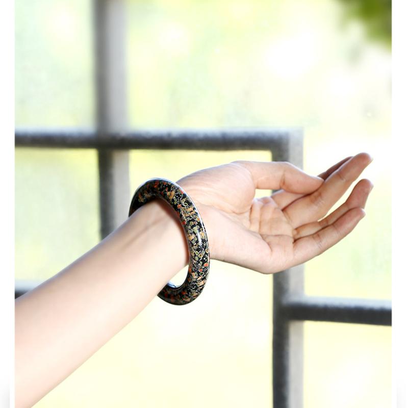 Natural Plum Blossom Jade Bracelet Fashionable Charm Emerald Bangle Jade Bracelet Women's Gift