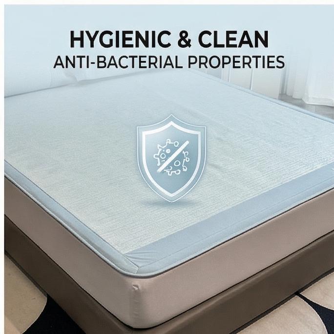 Antibacterial Ice Silk Cooling Mat 3-Piece Set Machine Washable Fitted Bedding for Home Bedroom 150x200 180x200cm