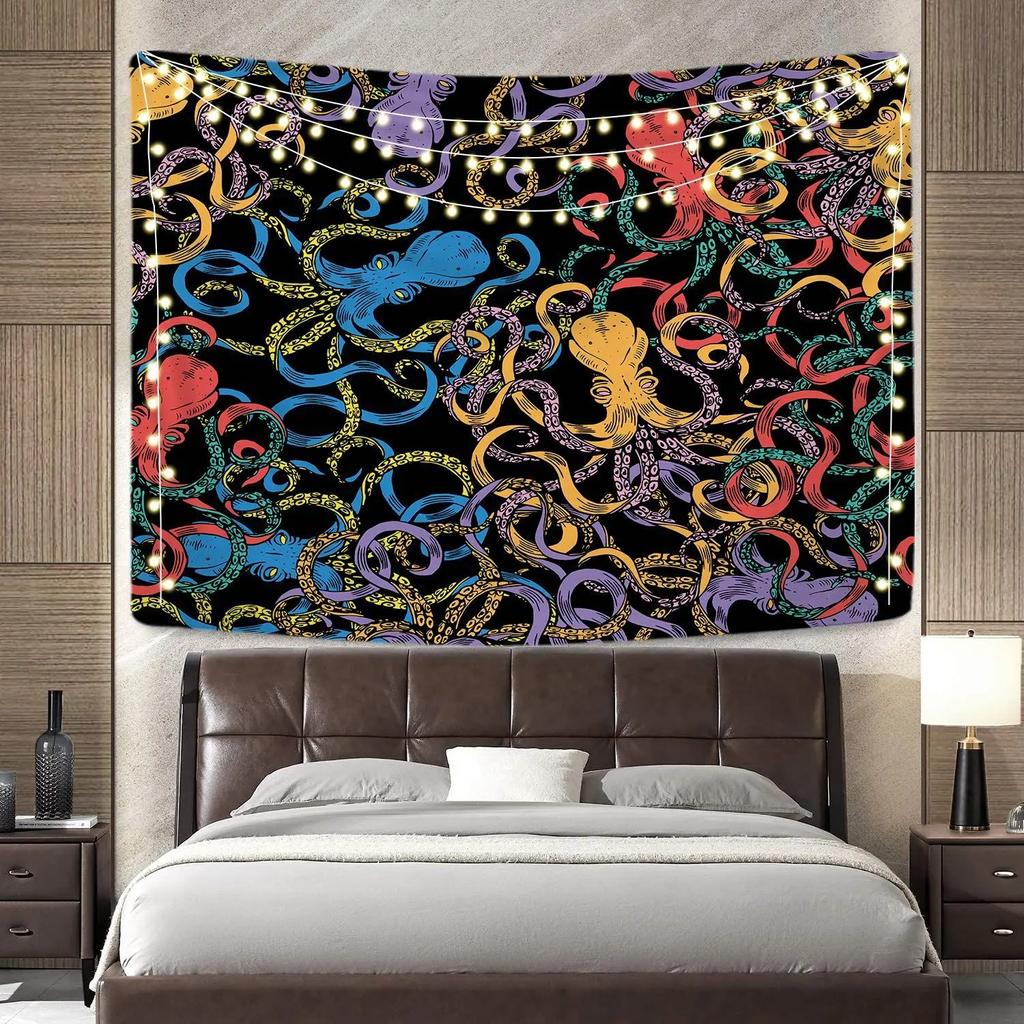 Psychedelic Ocean Octopus Decorative Tapestry Home Wall Decor Office Living Room Tapestry