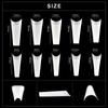 kads 500pcs Traceless Shallow Cover False Nail Tips White Nature Clear 10 Sizes Nail Art No-Crease Fake Nails Manicure Tools
