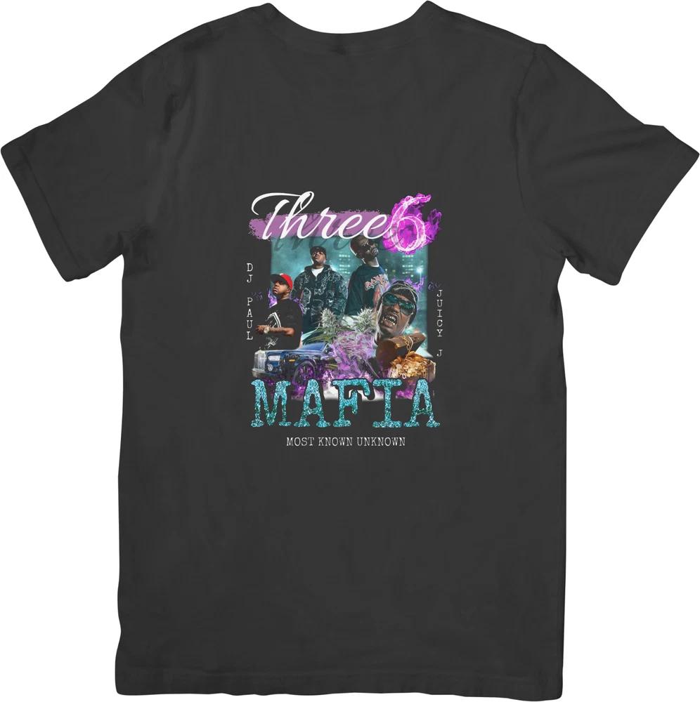 Three 6 Mafia Music Unisex Fit for Unisex women Quality Cotton TShirt Black S