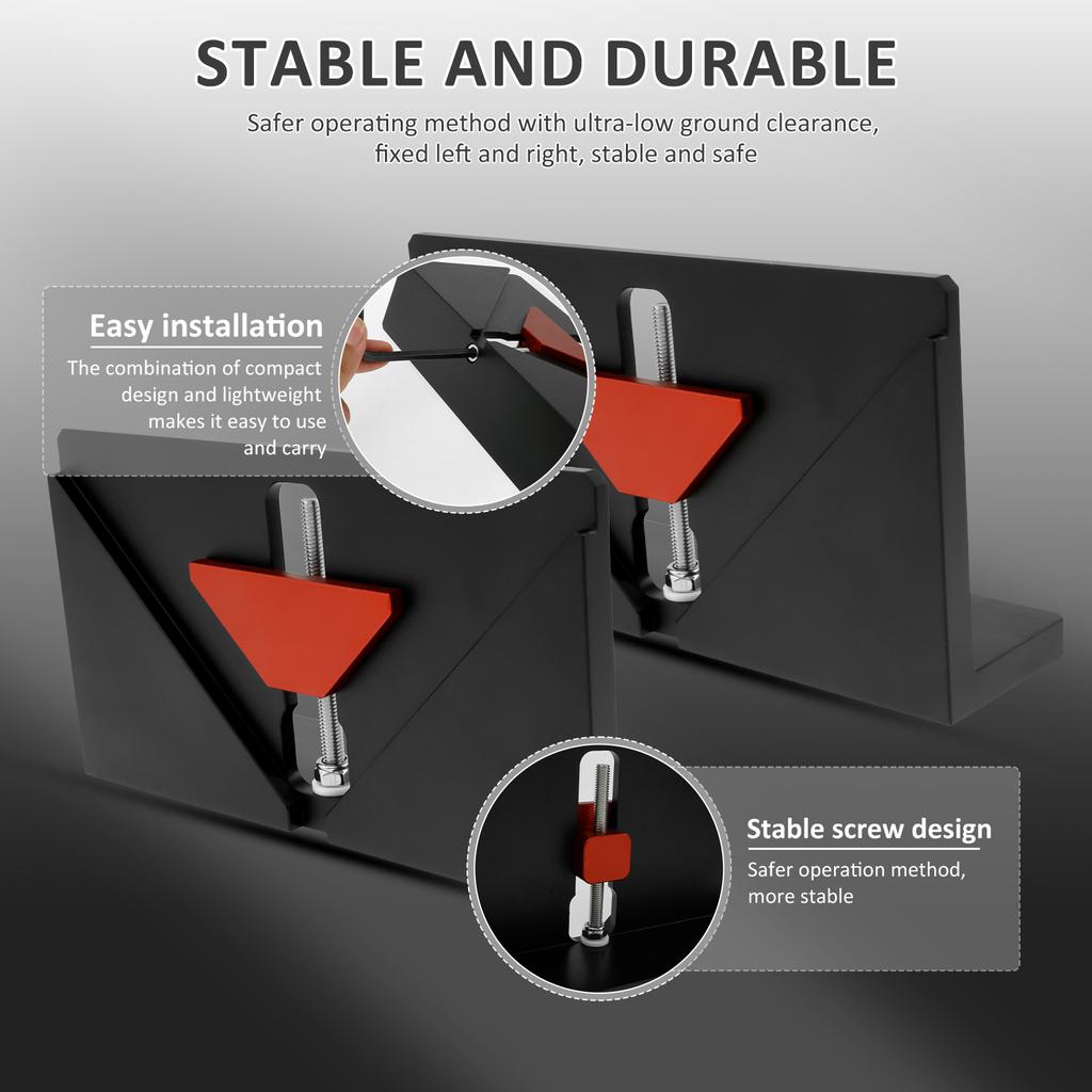 2Pcs Right Angle Woodworking Clip Spline Fixture Router Auxiliary Tools Aluminum Alloy Table Saw Jig for 5-42mm Thick Frame