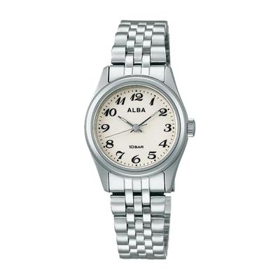 Seiko Alba Quarz Edelstahl und Wasserbeständig Silber Damen Uhr, Titan, (10 ATM), Analog, (AEGK428)