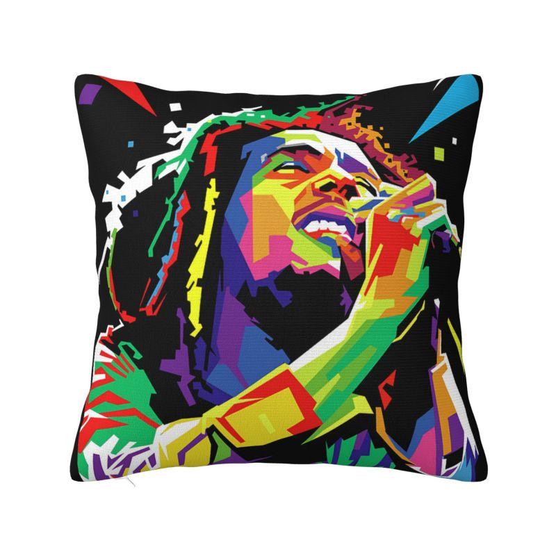 Fashion Jamaica Reggae Rock Bob Marley Cushion Cover xcm Soft Pillow Case for Sofa Square Pillowcase Home Decor