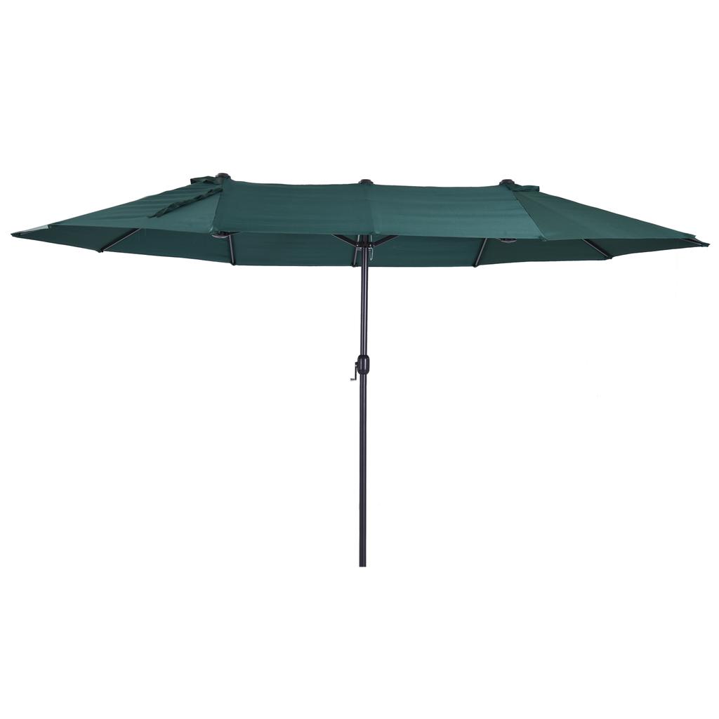 4.6m Double Garden Parasol Green