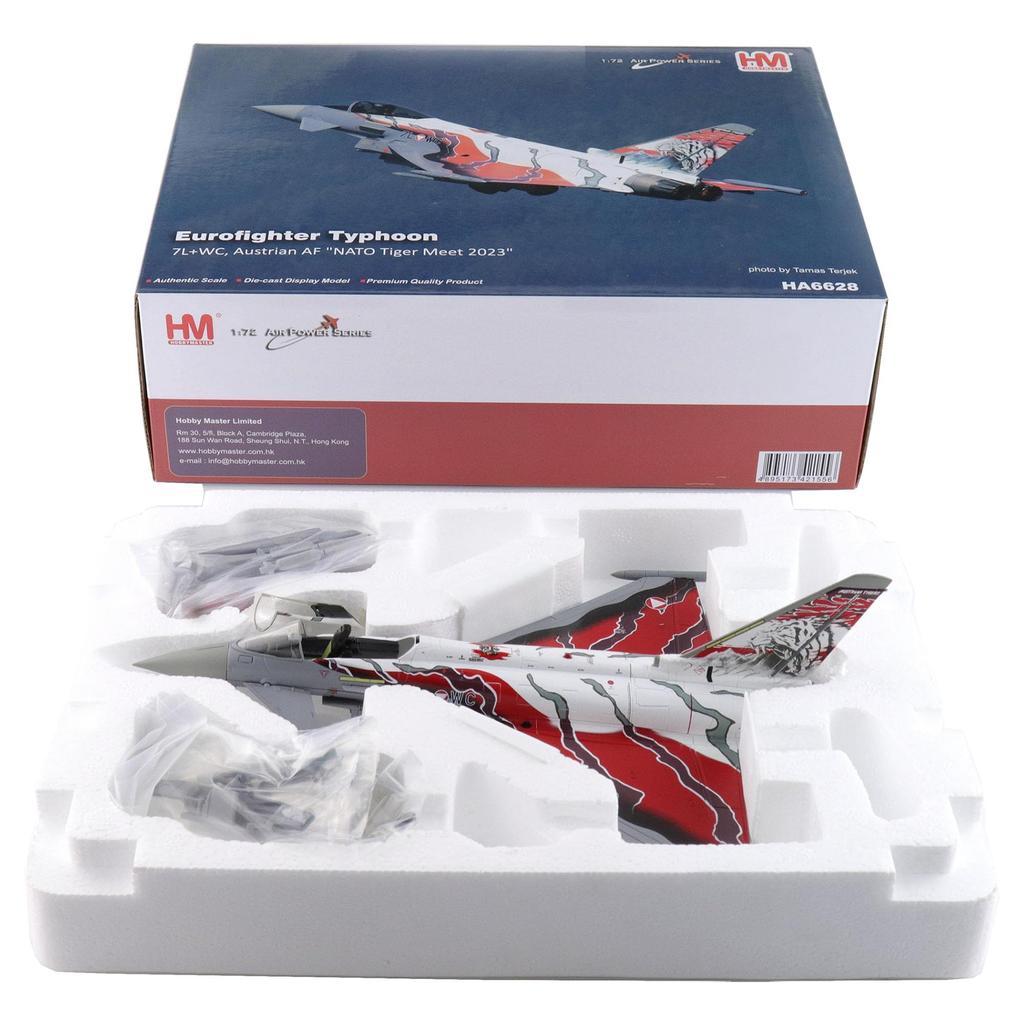 HOBBY MASTER Eurofighter Typhoon Austrian Air Force NATO Tiger Meet 2023 Finished Product HA6628 1/72