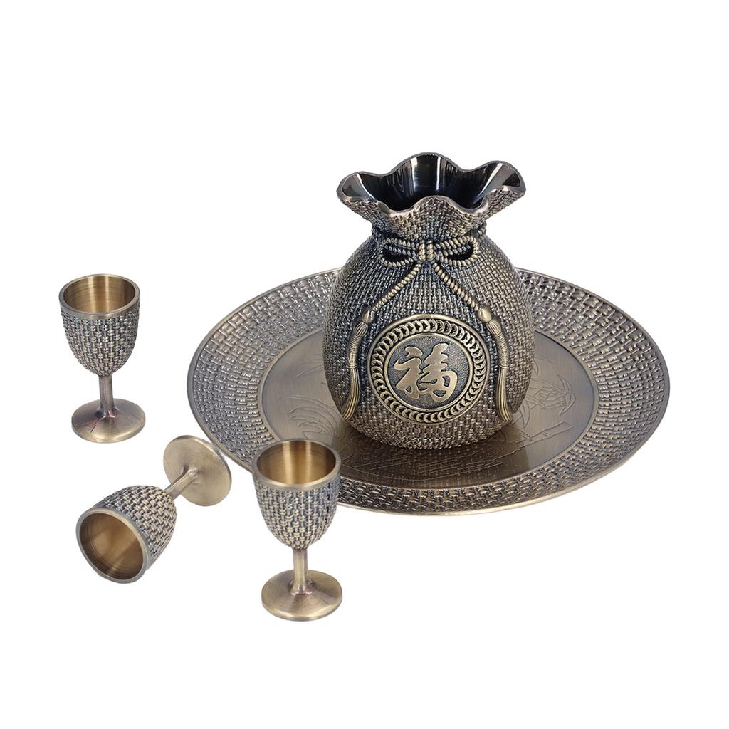 Turecki Zestaw do Herbaty Styl Vintage Stop Cynku Tłoczenie Wykwintny Wzór Nieblaknący Bardzo Trwały