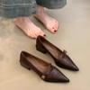 French Pointed Thick Heel One-pedal High Heels Spring Evening Commute Versatile Shallow Mouth Single Shoes