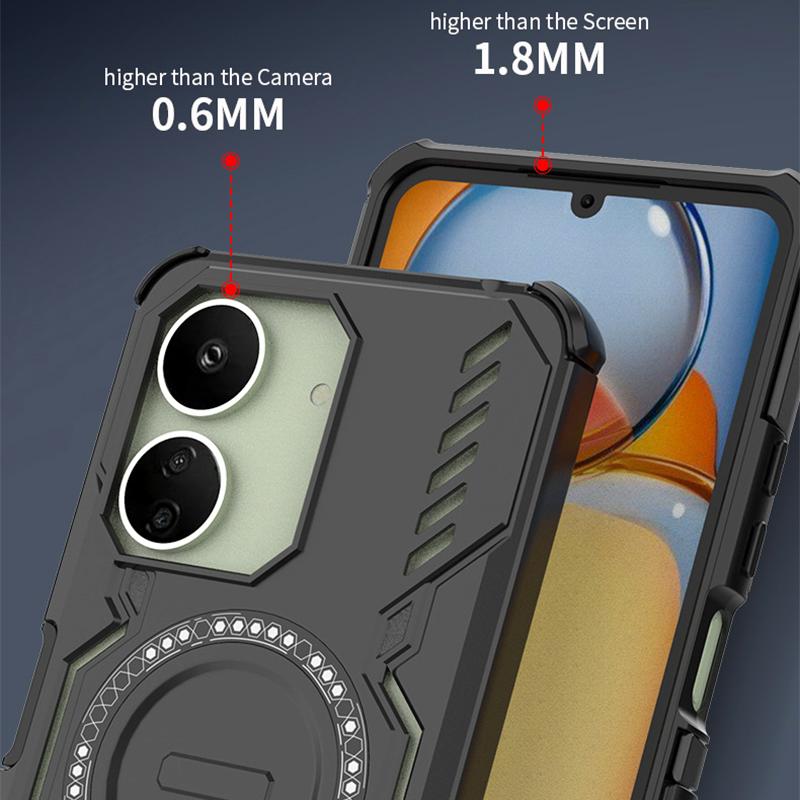 KEYSION Hollow Heat Dissipation Case for Redmi 13C 4G 5G Silicone+PC Magnetic Cooling Shockproof Phone Cover for Xiaomi POCO C65