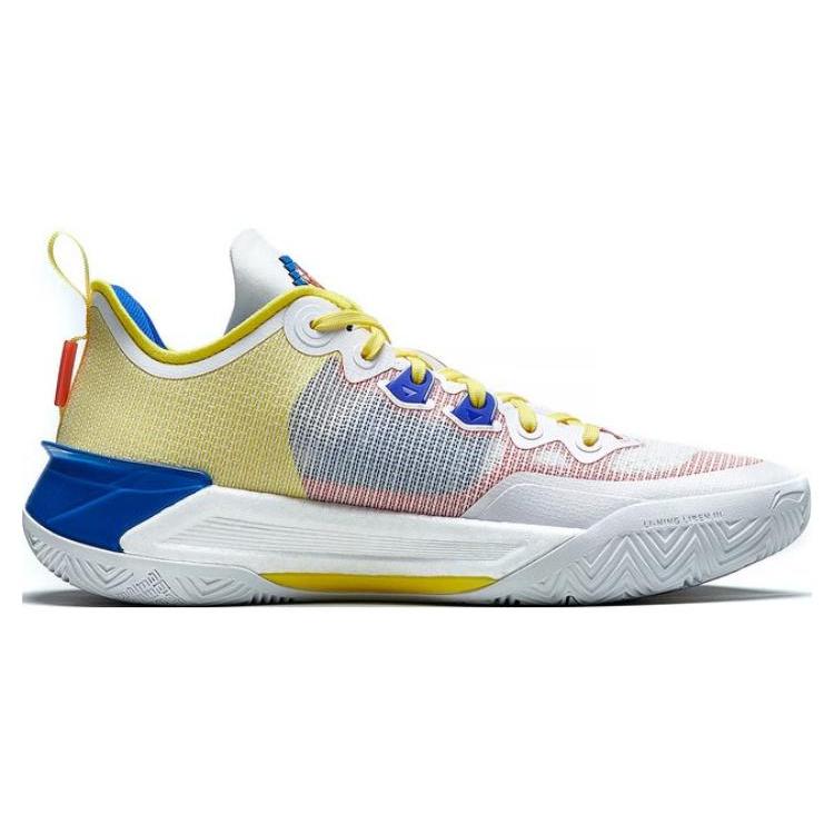 Li Ning Liren 3 V2 Pixel Slip Resistant Abrasion Resistant Low top Basketball Shoes Unisex Yellow Red Blue ABAT057-9