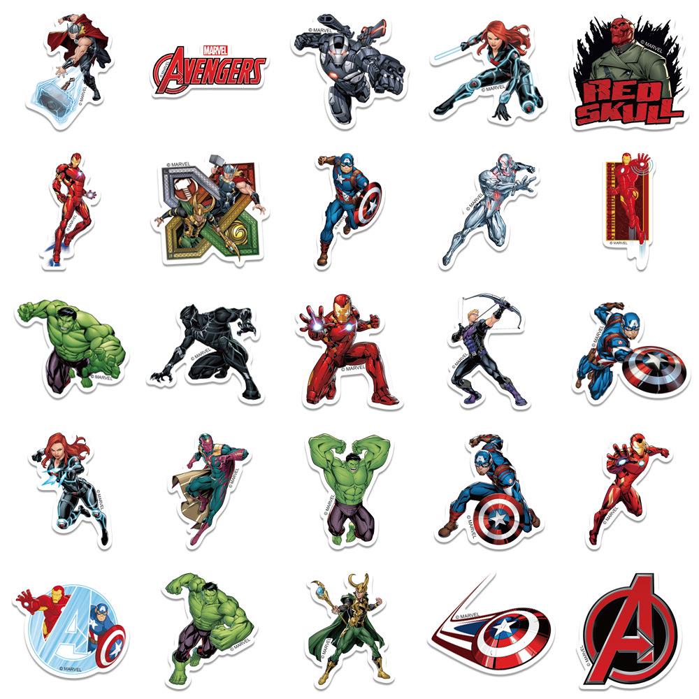 50 Autocolante Impermeabile cu Personaje de Desene Animate Avengers pentru Jurnale & Scrapbooking