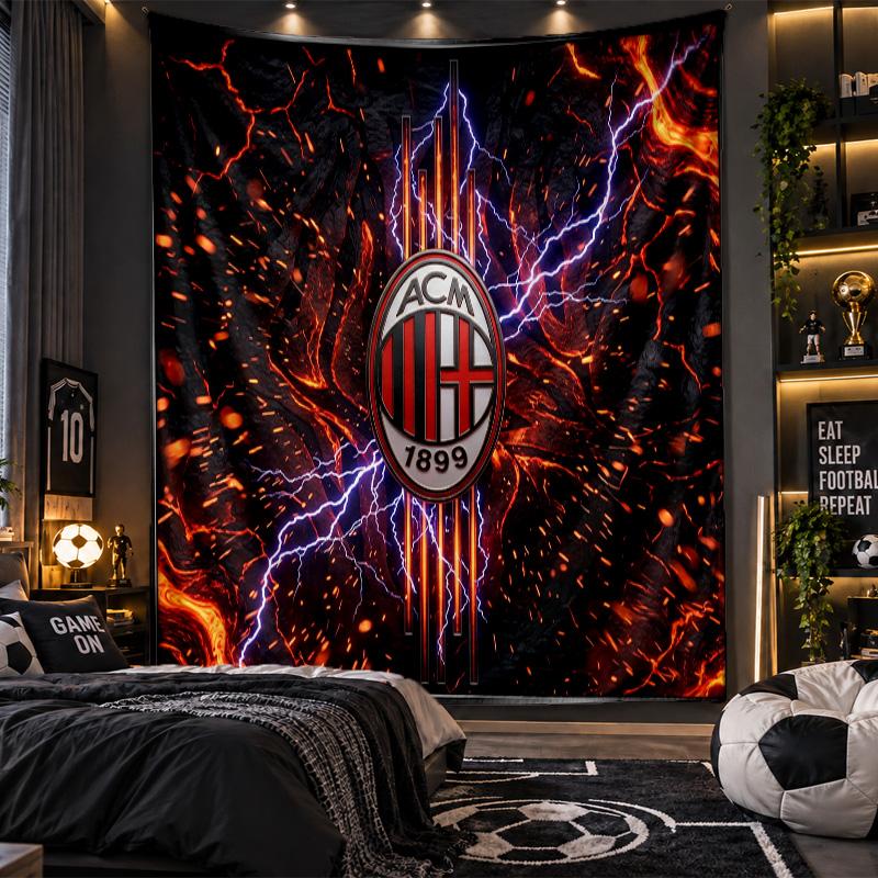 Wall Hanging Tapestry AC Milan Print Cloth for Living Room Bedroom Home Decor