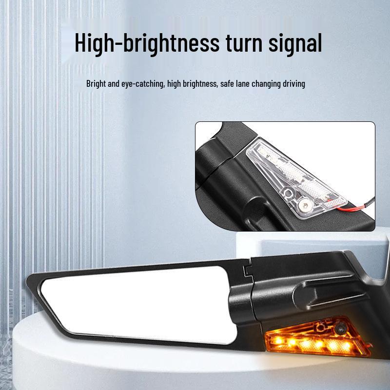 Universal Motorcycle Rearview Mirror with Turn Signal for Kawasaki & Yamaha
