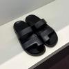Cowhide~ Summer Row Style Red One-word Slippers Women's Summer Wear Leather Cover Toe Second Uncle Cool Slippers