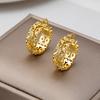 Europe and the United States Hot Sale Fashion Sexy Engraved Diamond Ear Buckle Light Luxury Versatile Design High Sense Earrings Earrings