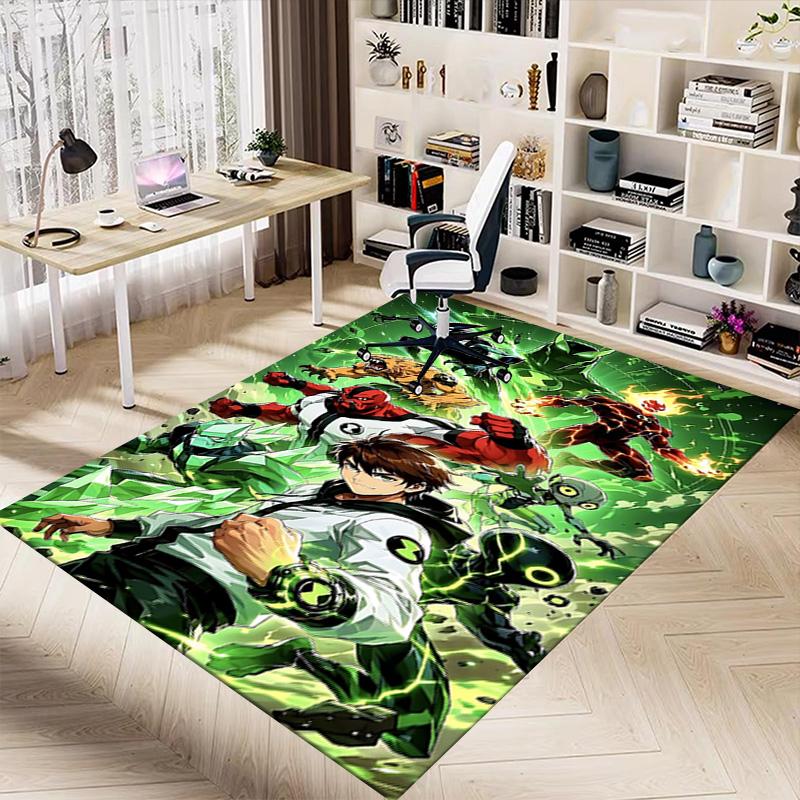1pc Ben Alien Force Carpet for Playroom Bedroom Living Room Sofa Home Decor,kids Game Area Rug Non-slip Floor Mat Y73033