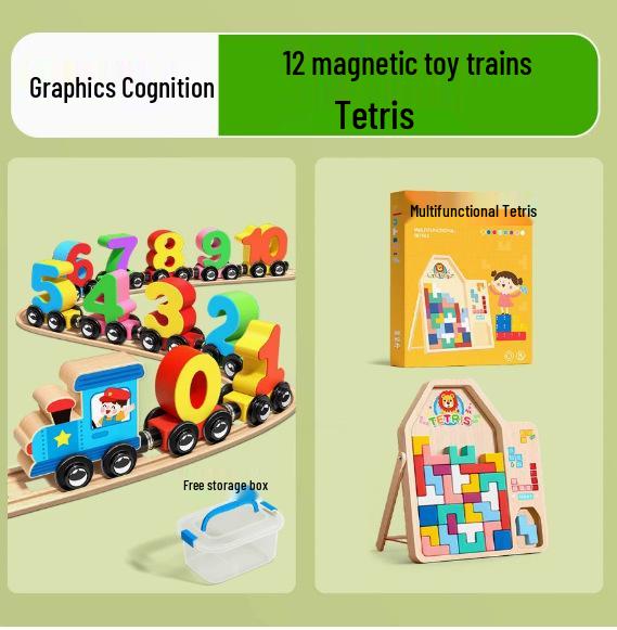 Magnetic Number Train Toy: Educational Building Blocks for Kids Ages 2-6