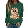 Women's Fashion Casual Long Sleeve Christmas Print Neck Top for Holiday