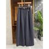 Chic Retro Wide-Leg Pants for Women - Summer Plus Size Cotton Linen, Slimming & Flaw Concealing, Solid Color.