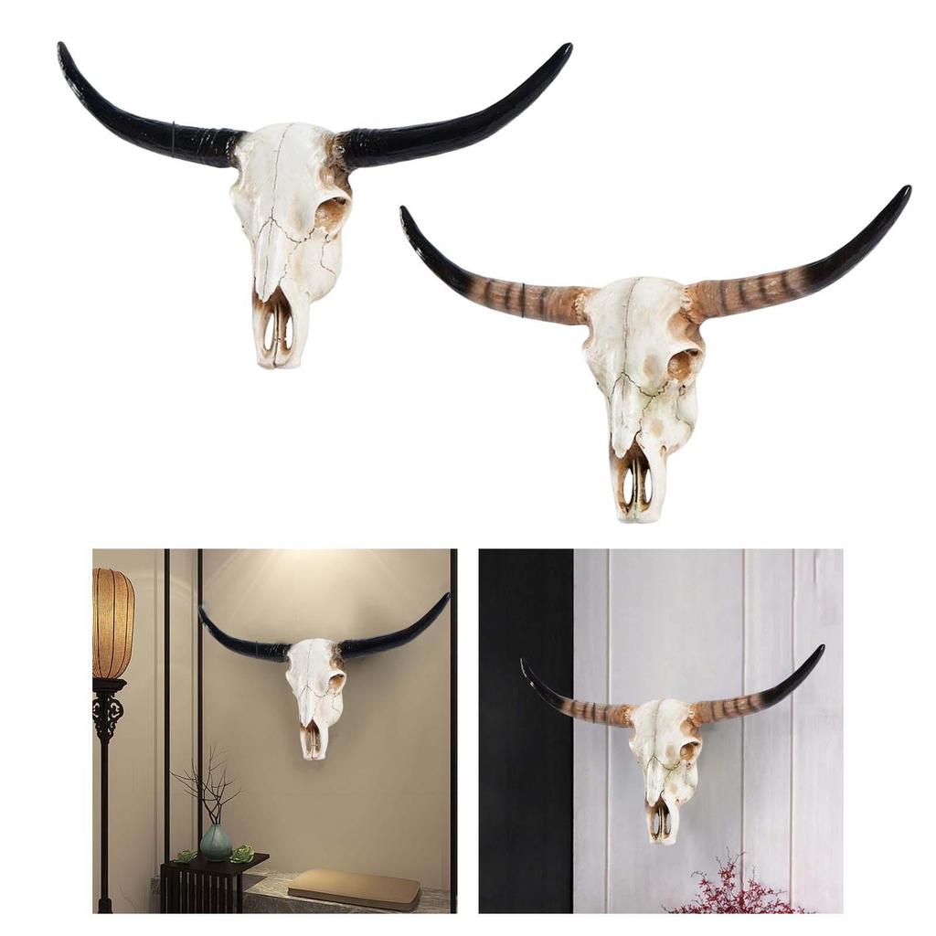 Resin Sheep Skull Wall Art Hand Painted Animal Head Sculpture for Western Bohemian Decor Unique Garden Indoor Hanging Display